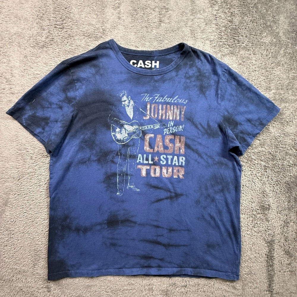 Johnny Cash Retro Tour Shirt Single Stitch Mens XL I've Been Everywhere Tie Dye